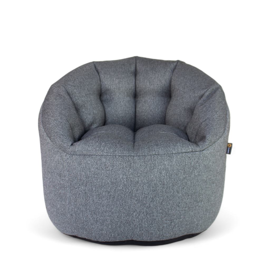 Sillón Puff Deco Gris – Diseño contemporáneo y comodidad envolvente para espacios modernos